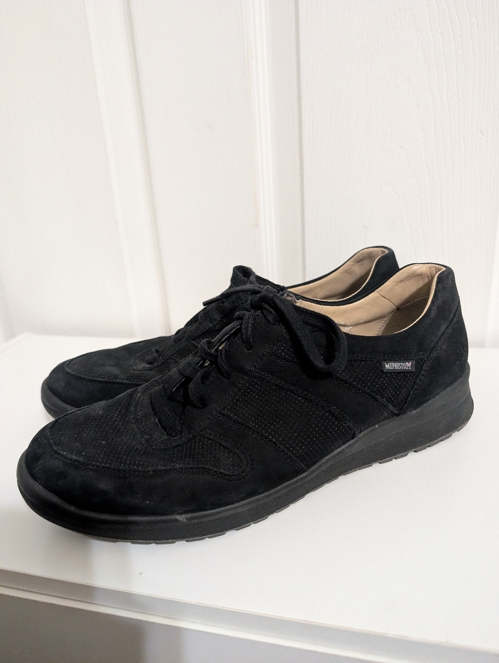 Mephisto Womens Shoes Black Sneakers Rebeca Perf Leather Comfort Walking Size 11